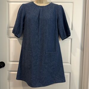 Wiksten denim Shift Dress/tunic with pockets small
